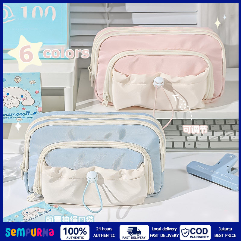

Kawaii Pencil Cases Kapasitas Besar Kotak Pensil Aesthetic Flip Pencil Bag Pouch Holder Box for Student Stationery Organizer School Supplies