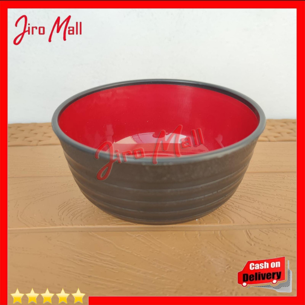 toko bekasi herbal - Mangkuk 2 Warna Merah Hitam / Mangkuk bakso / Mangkuk Ramen M New Cornelius 569