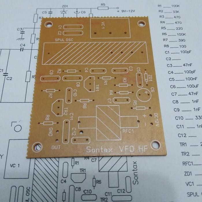 (BACA DESKRIPSI) pcb vfo oscillator osc pemancar mini am hf mw sw