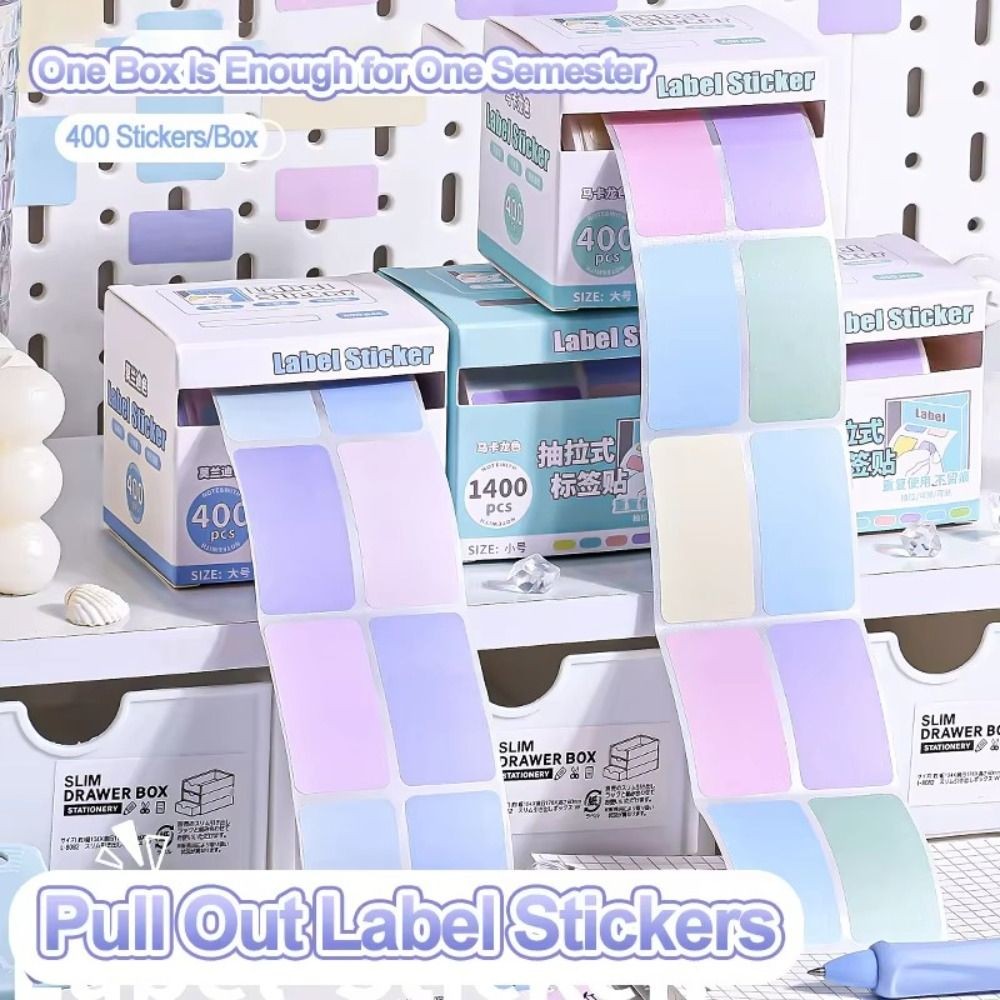 

400/1400PCS Morandi Colored Pull Out Sticky Notes Fully Adhesive Writing Drawer Self-Stick Notes DIY Decorative Memo Pad