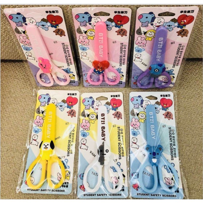 

RNL BABY CUTE CHARACTER STUDENT SAFETY SCISSORS LUCU DENGAN SARUNG gunting anak aman dan imut pen pensil penghapus penggaris