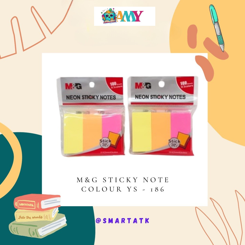

M&G STICKY NOTE COLOURFUL YS - 186 (300 SHEETS/3WARNA) AMY STASIONARY