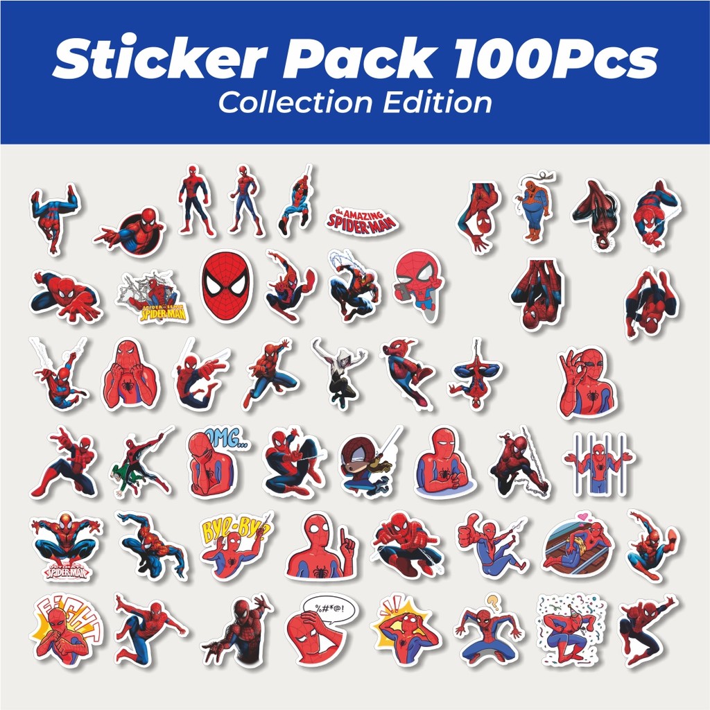 

Hot Stiker Marvel Series Spiderman Character Mix Lucu Anti Air Stikers Berperekat Waterproof Sticker Decal Buat Motor Helm Buku Journal Koper Casing HP Laptop Botol Minum