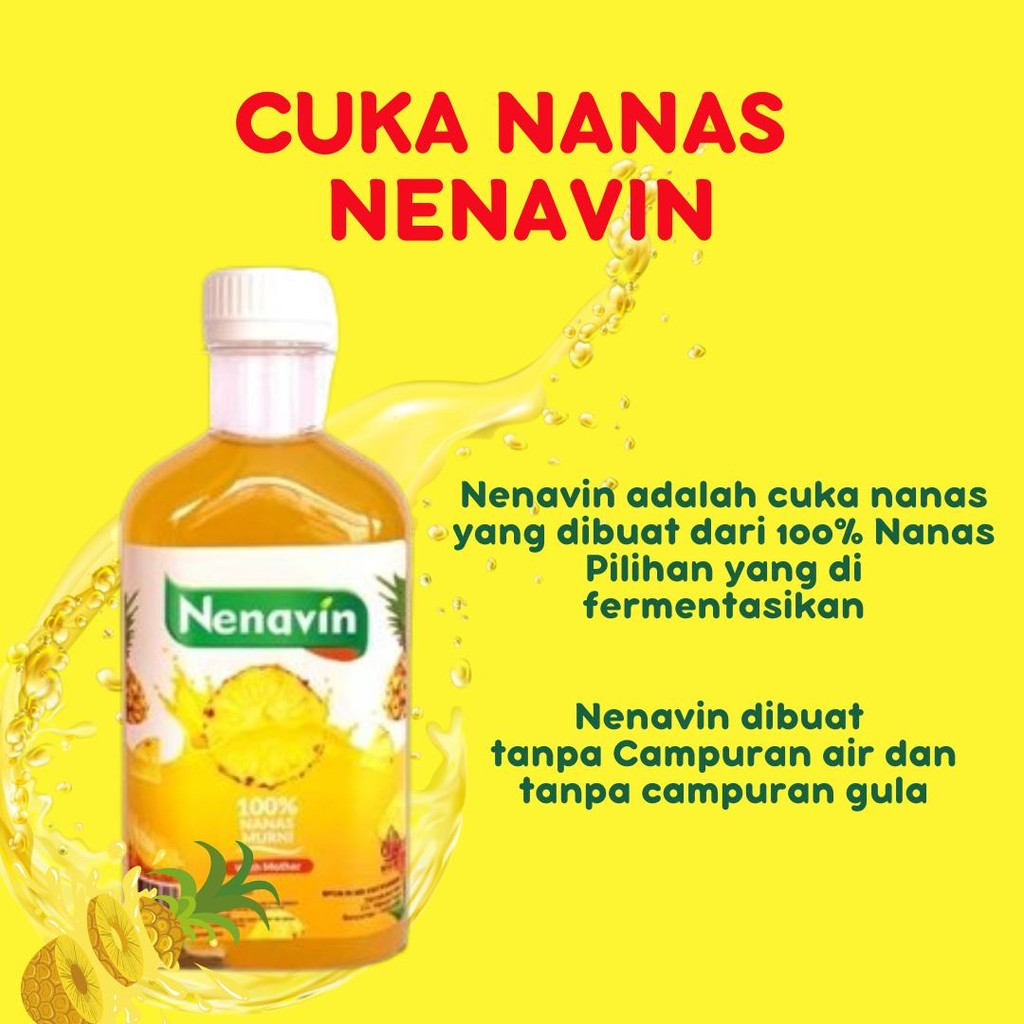 

Promo Cuka Nanas Nenavin Paket 3 Botol Lebih Hemat BPOM dan Halal
