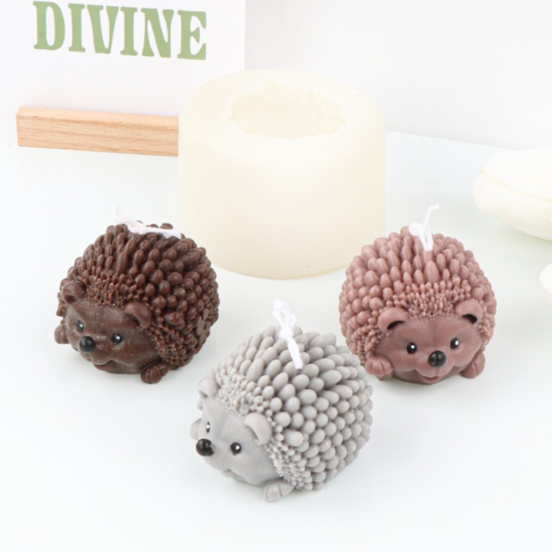 

3D Cute Hedgehog Silicone Candle Mold DIY Cartoon Animal Soap Resin Plaster Mould Chocolate Candy Ice Making Set Home Decor Gift