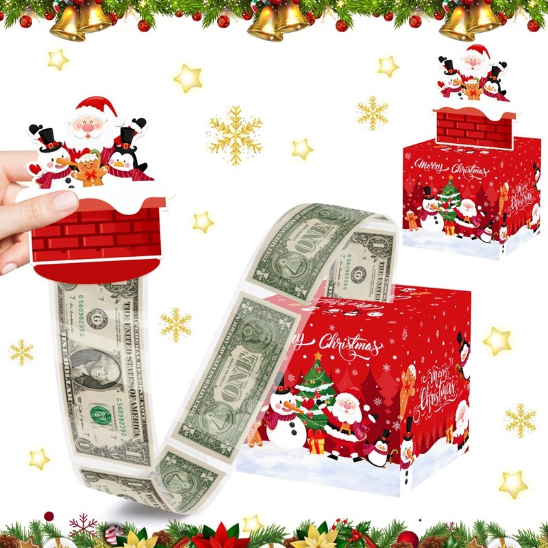 

1Pack Christmas Surprise Money Pull-Out Gift Box Cash Gift Pull Box Christmas Decorations 2025 Navidad Noel Xmas Gifts New Year