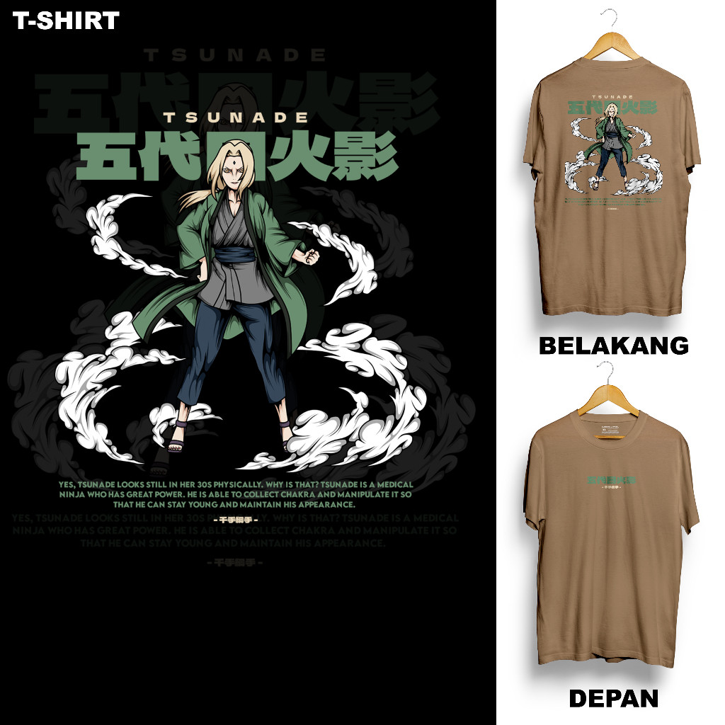 TSUNADE - KAOS DEWASA MOTIF ANIME NARUTO BORUTO KARAKTER TSUNADE HOKAGE