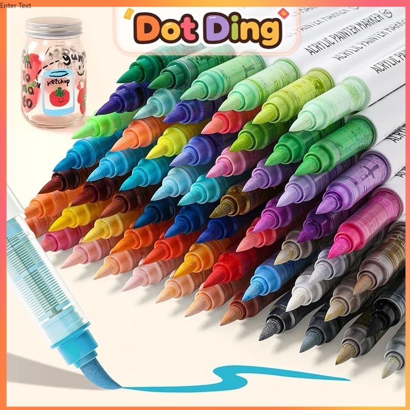 

[DOTDING]Pena Marker Akrilik Tinta Langsung Ujung Bulat Kapasitas Besar Tidak Tembus Warna Dapat Ditumpuk Estetik Khusus Seni SD Alat Melukas Corel Roller Gambar Grafik Pensil Warna TK Non-Toxic Dapat Dicuci DIY