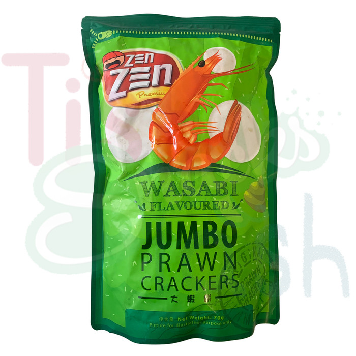 

Krupuk Udang Zen Zen Jumbo Prawn Crackers Wasabi 70gr KEMASAN BESAR