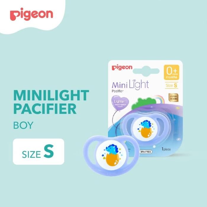 MOMS_ PIGEON Minilight Pacifier S M L Boy Girl Unisex (Blister) | Perlengkapan Dot Nipple Empeng Bay