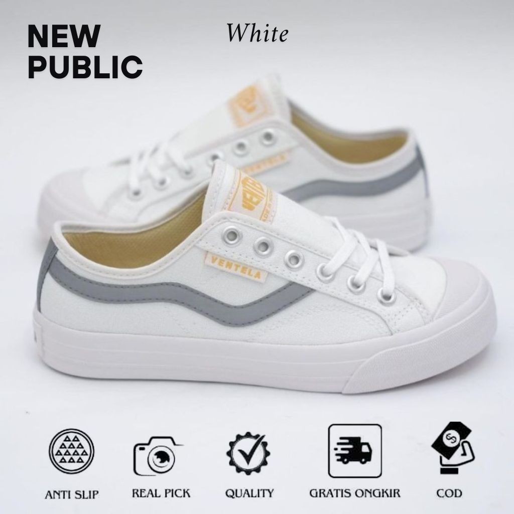 Sepatu Ventela Putih / Ventela New Public Original 100% - Sepatu Casual Sneakers  Glow In The Dark