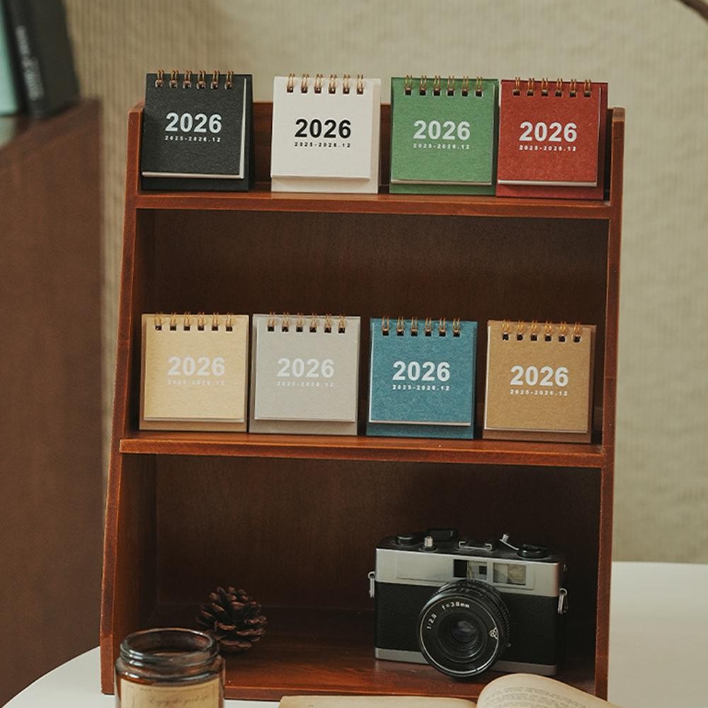 

2026 Mini Simple Calendar Small Desk Calendar Coil Planner Desktop Decoration Office Stationery Home Office Calend Z1q5