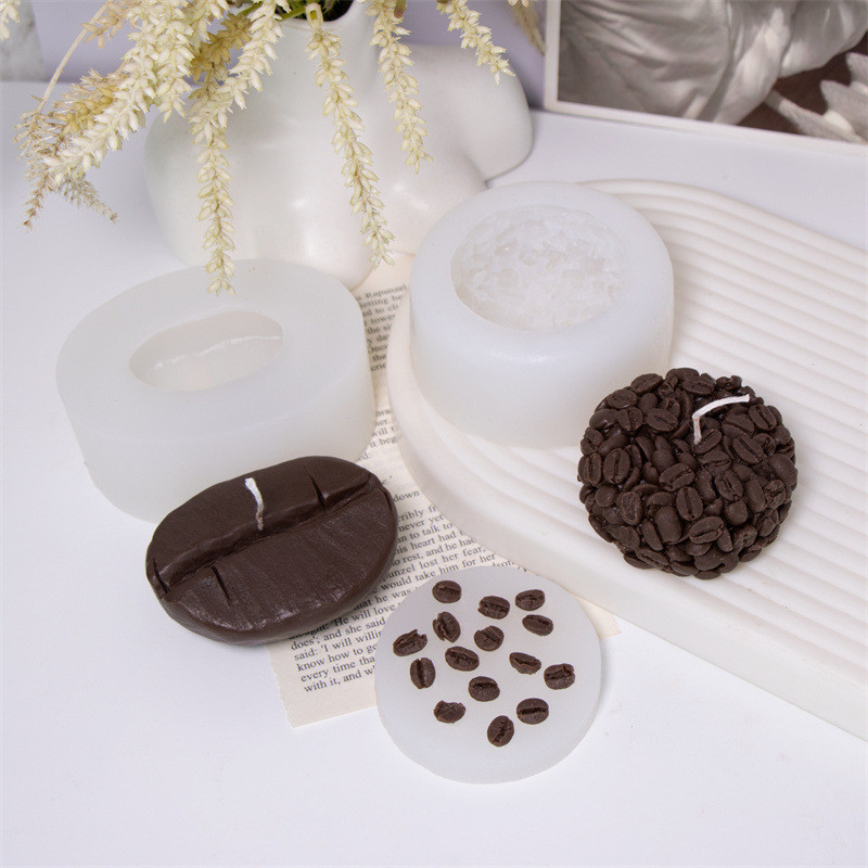 

3D Coffee Bean silicone Candle Molds DIY Coffee Cake Silicone Gypsum Resin Epoxy Polymer Clay Molds Home HandCraftGift Ornament