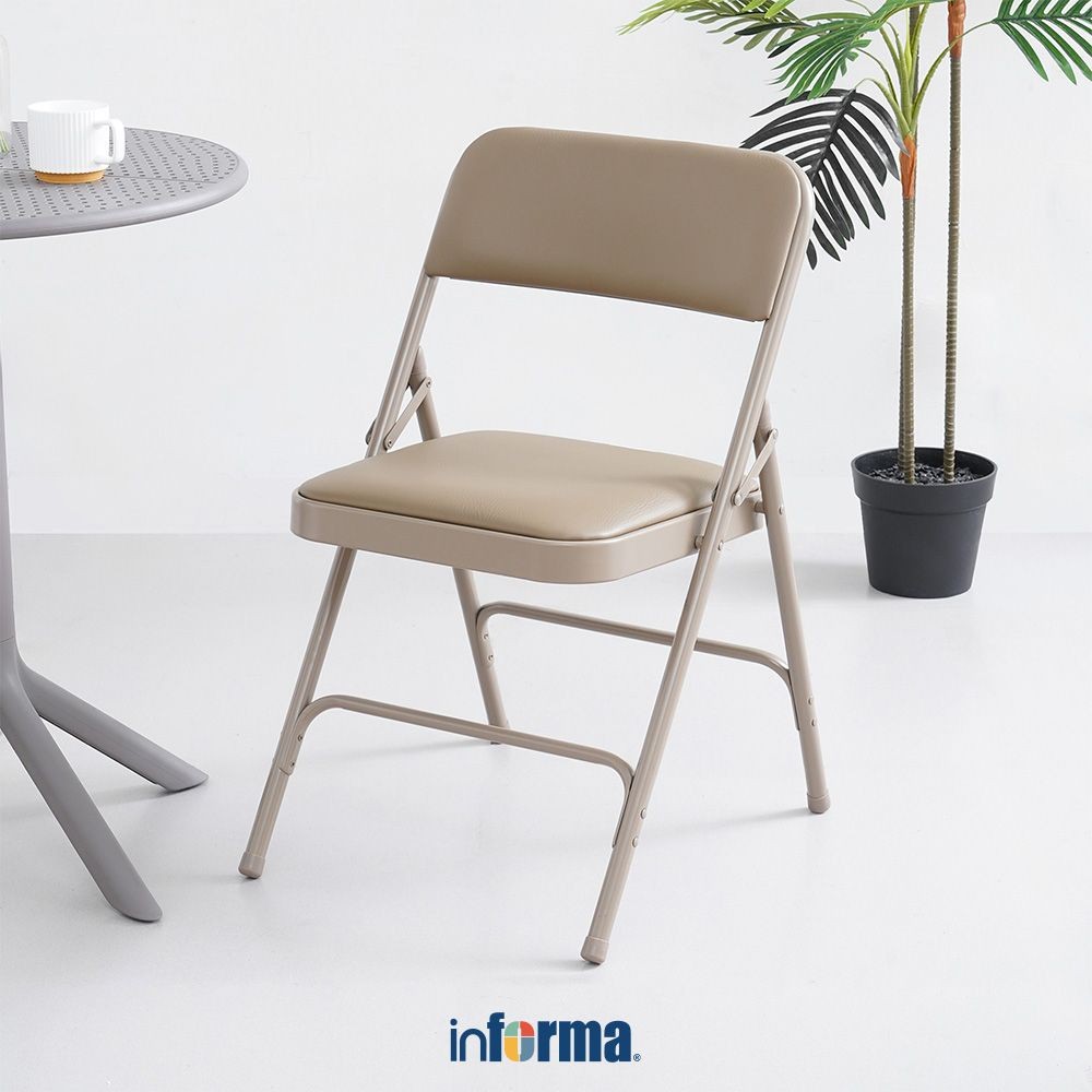 Informa Walter Kursi Lipat Kulit - Krem Beige Multifunctional Foldable Chair Serbaguna Kursi Acara C