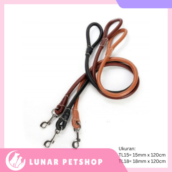 TALI TUNTUN ANJING KULIT SINTETIS - TALI JALAN ANJING - DOG LEASH