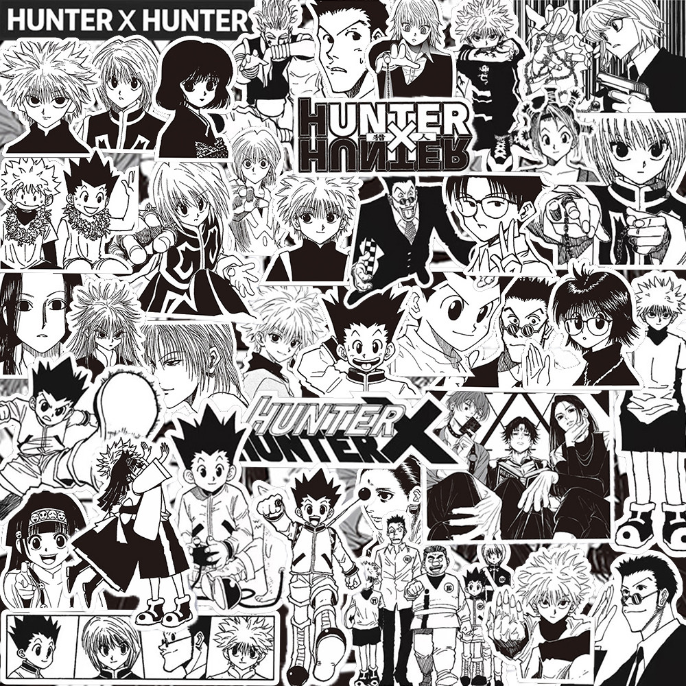 

70pcs Black White HUNTERxHUNTER Japanese Anime Stickers GON FREECSS Decals Skateboard Laptop Car Decoration Sticker Kids Toys