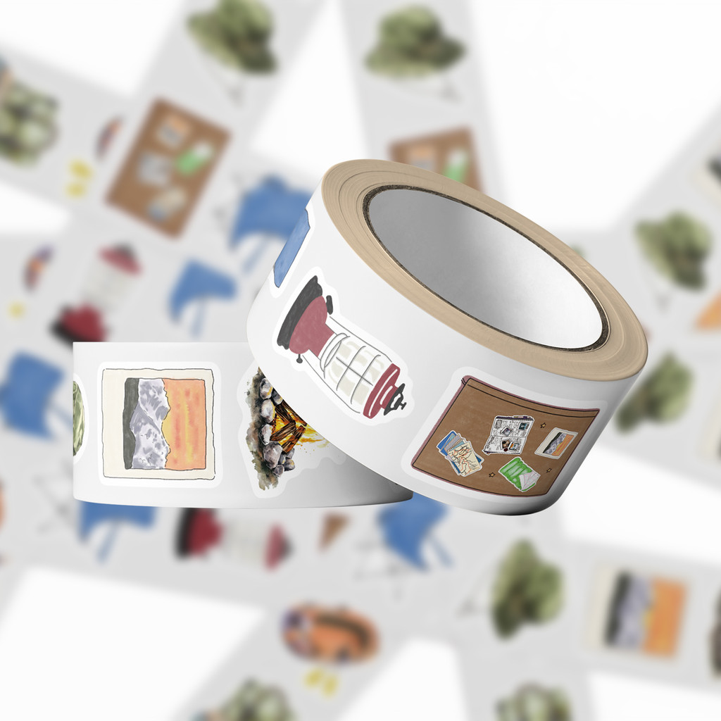 

500PCS Outdoor Camping Hiking Creative Shoes Bench Roll Sticker Adhesive Waterproof Decoration Tent Suitcase Bicycle Motorcycle