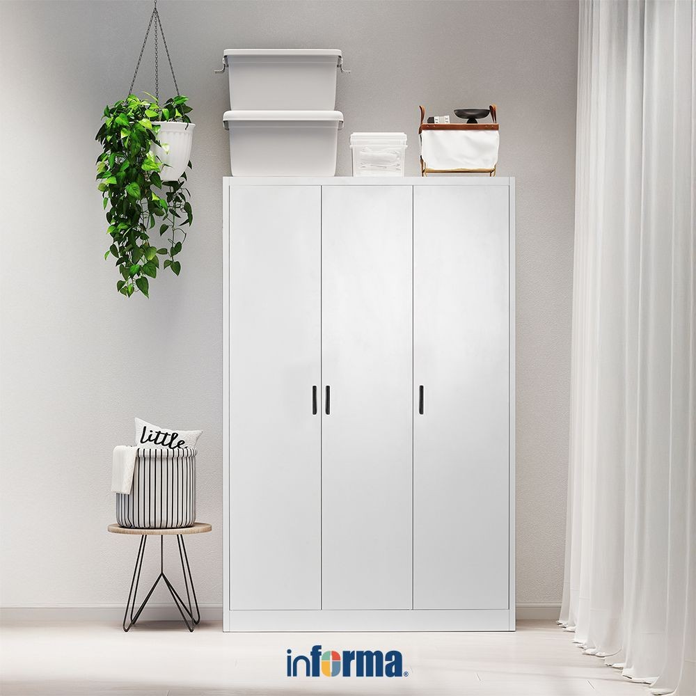 Informa Luca Utility Lemari 3 Pintu - Putih Storage Kabinet Tempat Simpan Lemari Pintu Tarik