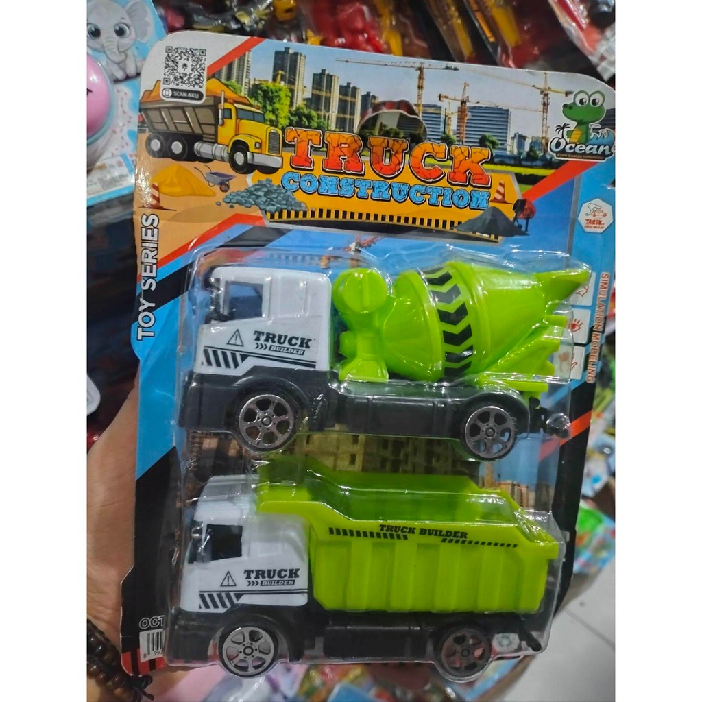 mainan truk set mainan truck kecil isi 2 ( oct 6216