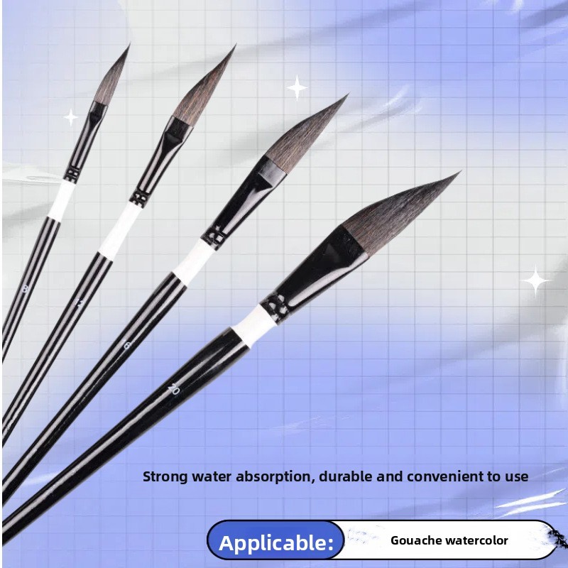 

4-pcs pull wire paint brush gouache nylon hair knife-shaped watercolor pen set water painting pen hand-painted art drawing brush