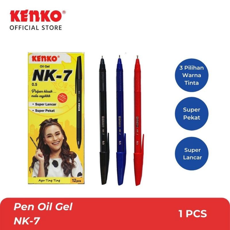 

Pulpen Kenko Oil Gel NK-7B/0.5mm ( 1pak/12pcs )