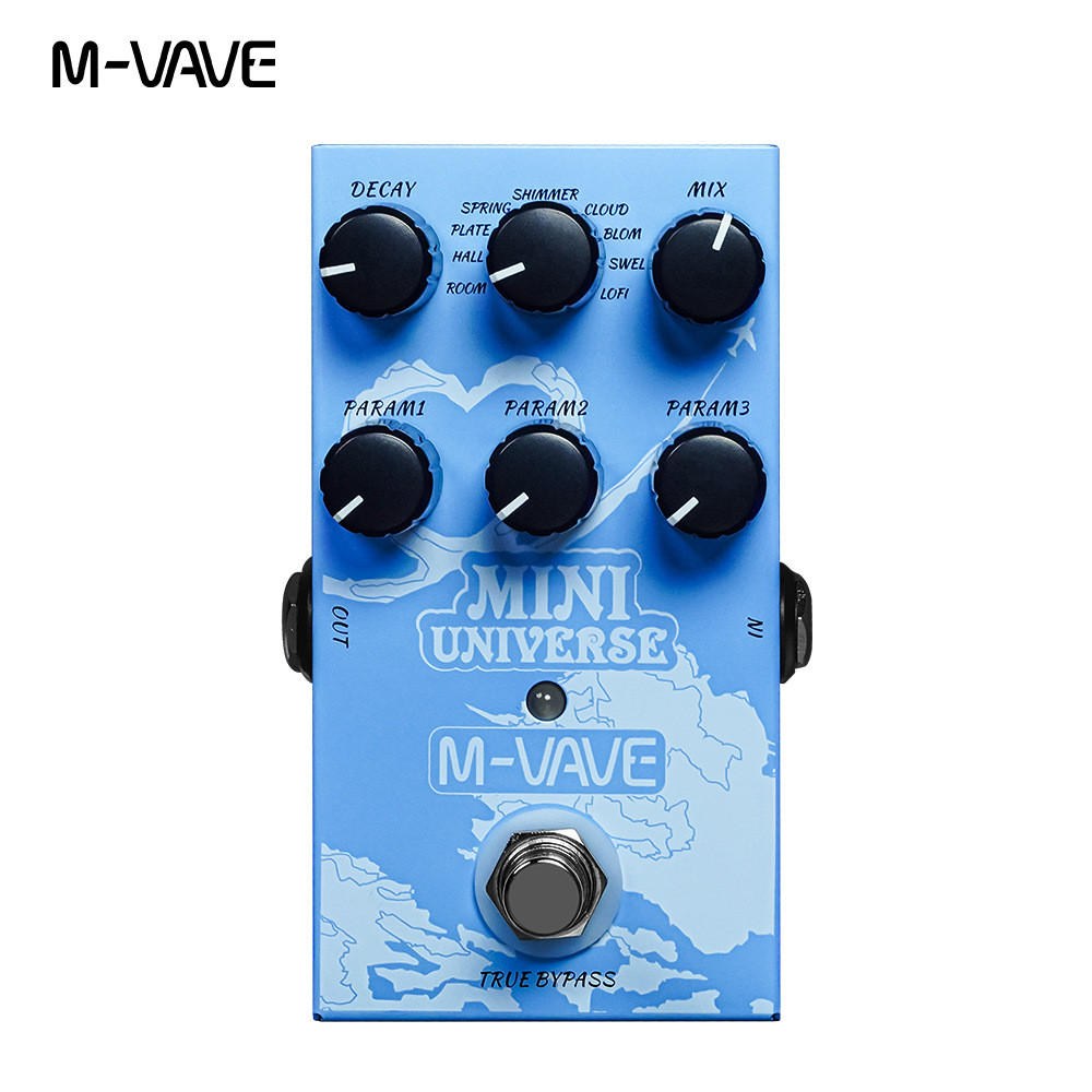 M-VAVE MINI-UNIVERSE Electric Guitar Reverb Effects Pedal  9 Reverb Effects Room/Shimmer/Lofi/Spring