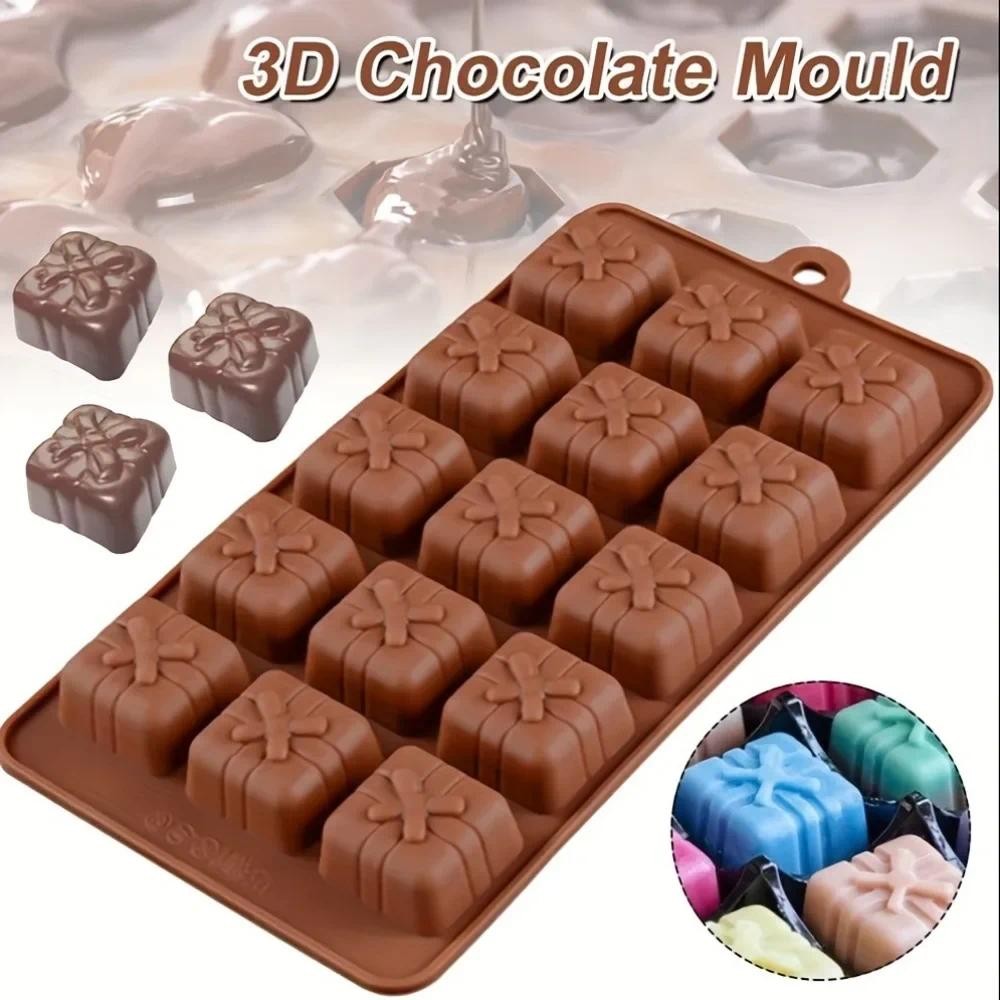 

Chocolate Gift Box Molds Reusable Silicone Cake Chocolate Candy Fondant Mold Durable Mould for Baker Ice Butter