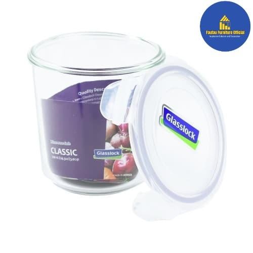 Kotak Makanan Kaca Toples Bulat Food Storage 720ml - Ungu