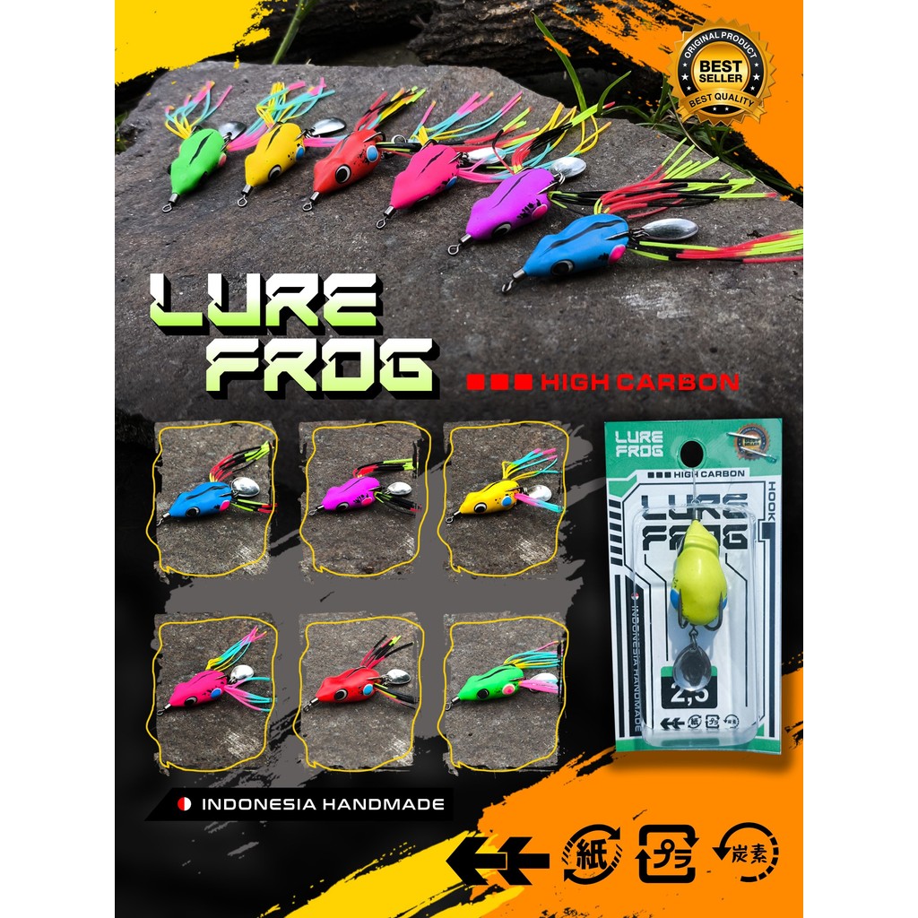 Umpan Pancing Casting Soft Frog / Lure Frog / Kodok Katak Hand Made (2cm - 3.5cm) Satuan - Engkus Fi