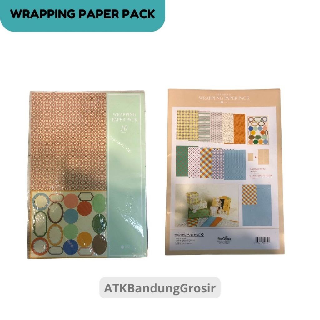 

Wrapping Paper Pack EnoGreeting 213 Isi 10 540x760 Gift Paper Set 5 Motif Dengan 1 Label & Point Sticker - Set - SHABQ