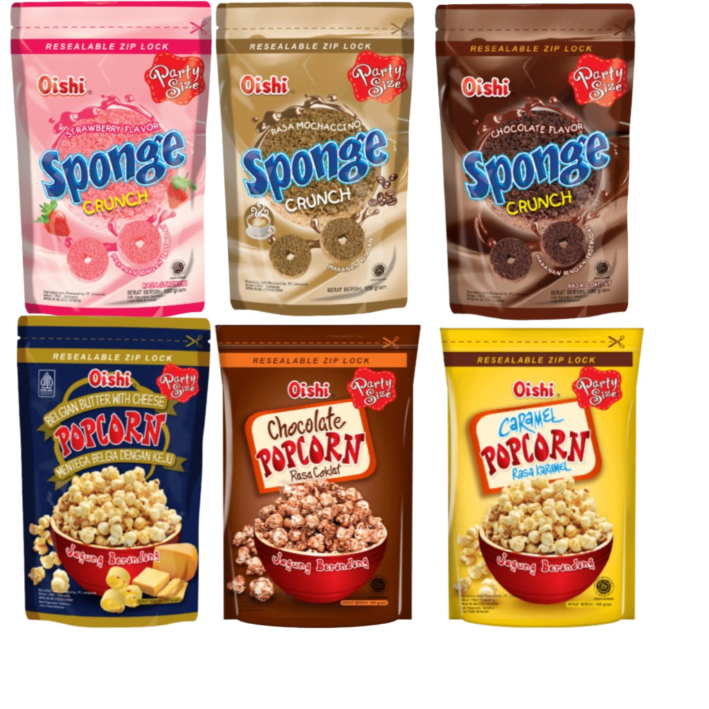 

OISHI POPCORN/SPONGE POUCH 100gr ALL VARIAN