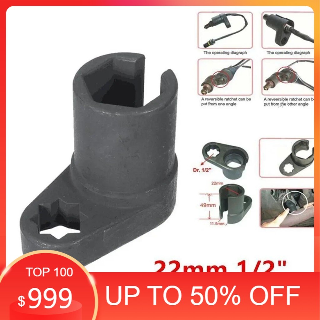 Car Kunci Soket Sensor Oksigen Kunci Soket Sensor Oksigen Offset 3/8 “22MM Kunci Pas Sensor Oksigen 