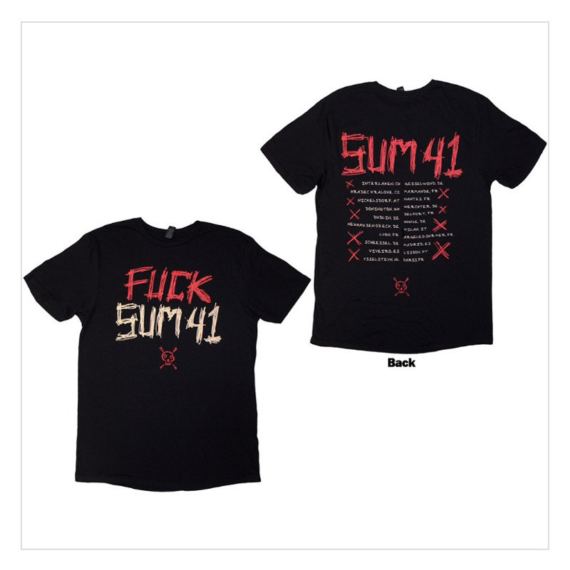 T-Shirt Sum 41 - Tour ‘24 F Sum 41 Bahan Cotton Combed 24s