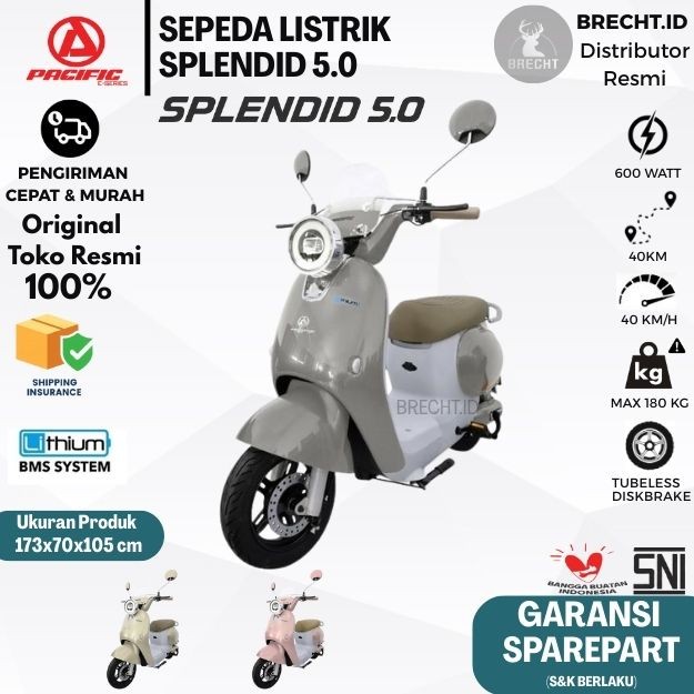 Sepeda Listrik Pacific Splendid 5.0 Lithium 600 Watt E Bike Pacific