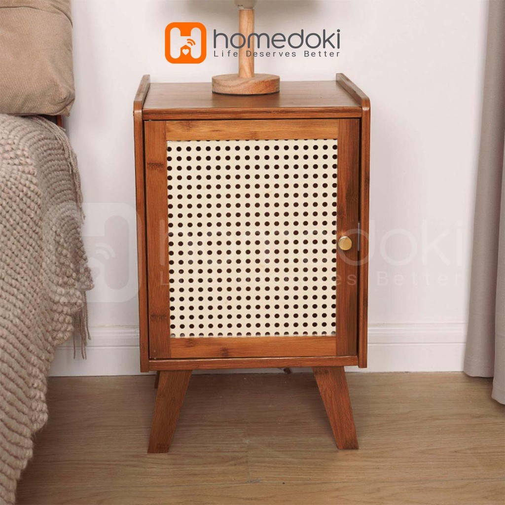 Homedoki  Meja Nakas / Meja Kecil / Nakas Meja Kamar Tidur Minimalis  / Meja Samping Tempat Tidur