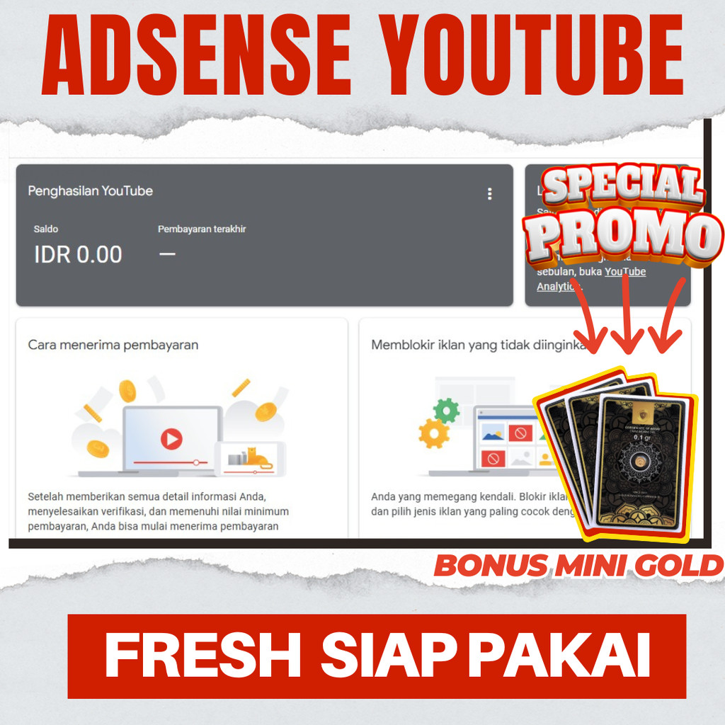ADSENSE FRESH YOUTUBE UNTUK DAFTAR MONETISASI
