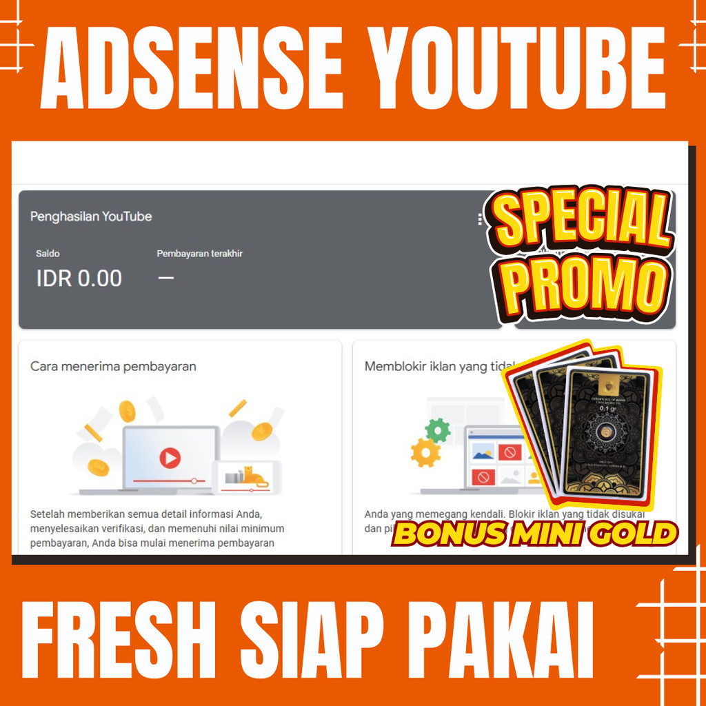 ADSENSE FRESH YOUTUBE UNTUK DAFTAR MONETISASI