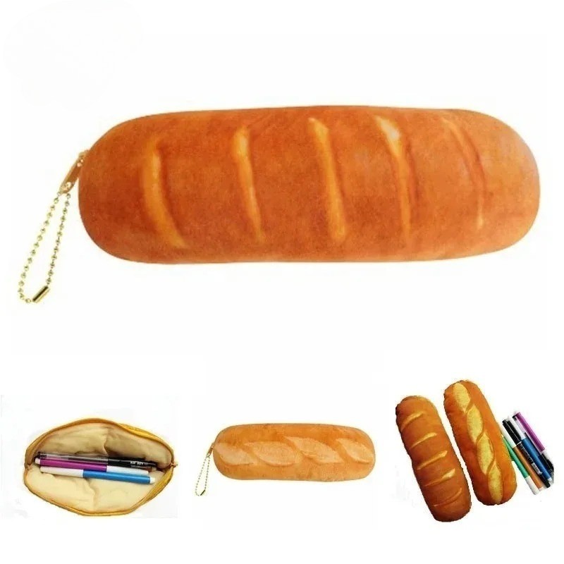 

Glasses Simulated Bread Pencil Bag Korean Version Simple Student Toast Stationery Bag Glasses Storage