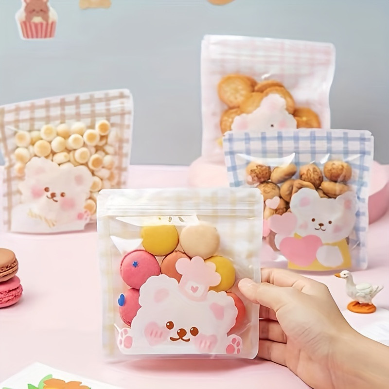 

50pcs Clear Self-Adhesive Treat Bags for Cookies, Cakes, Chocolates, Candies, and Snacks - Perfect for Parties and Gifts!