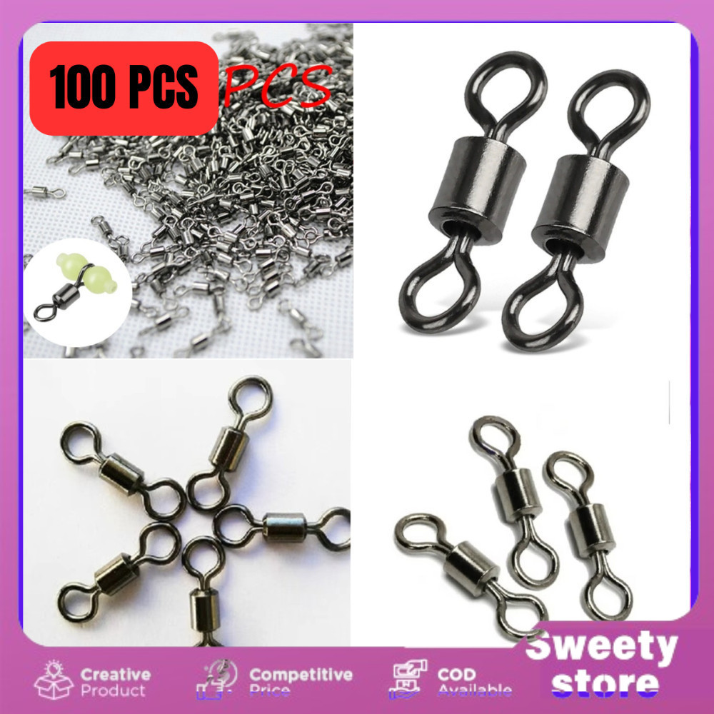 100 PCS Konektor Kili-kili Konektor Umpan Kail Pancing Copper Stainless Steel 5 100 PCS