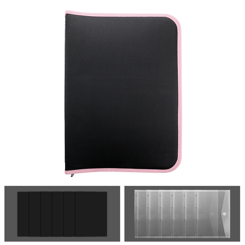 

6 PCS A4 Large Stamp and Die Storage Bag with Rubber Magnetic Sheets and Die Cut Storage Pockets Envelopes Binder