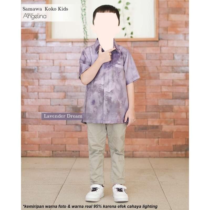Atelier Angelina Samawa Koko Kids Tangan Pendek Gradient Flow - Lavender Dream