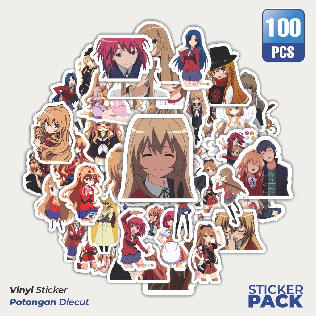 

100 PCS STIKER Stiker Anime Series Toradora Karakter Mix 2 Waterproof Aesthetic- Untuk Laptop, Motor, dan Helm - Paper Stationery Pack