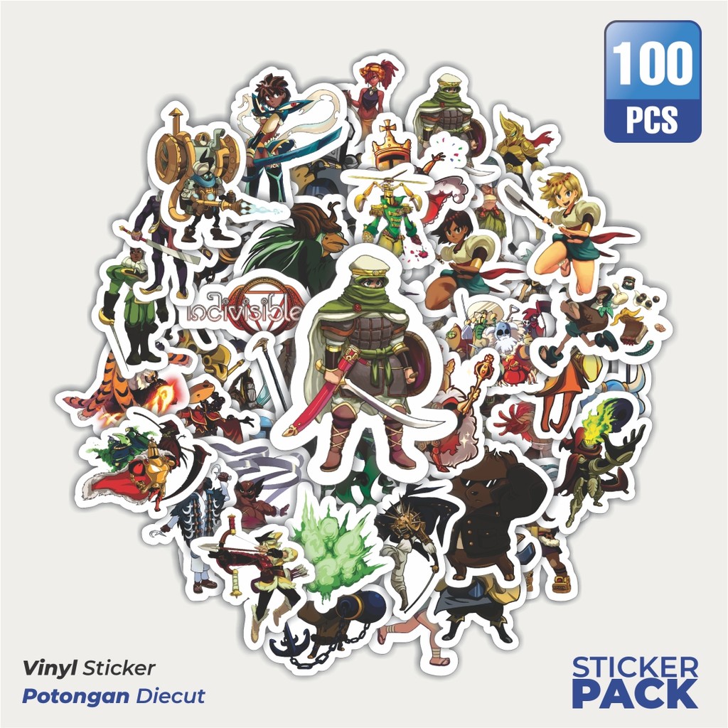 

100 PCS STIKER Stiker Game Series Indivisible Karakter Mix Waterproof Aesthetic- Untuk Laptop, Motor, dan Helm - Paper Stationery Pack