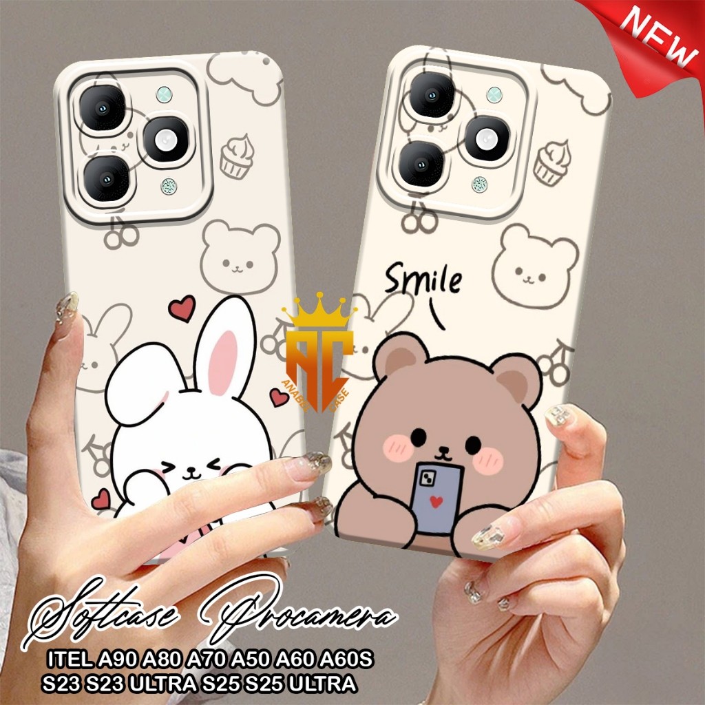 CASE ITEL A90 A80 A70 A50 A60 A60S S23 S23 ULTRA S25 S25 ULTRA . Fashion Case Motif Wallpaper Bear L