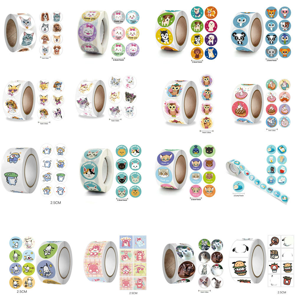 

NEW spot goods lively and lovable puppy Cartoon animal stickers for children cute reward Self-adhesive label DIY Hand book