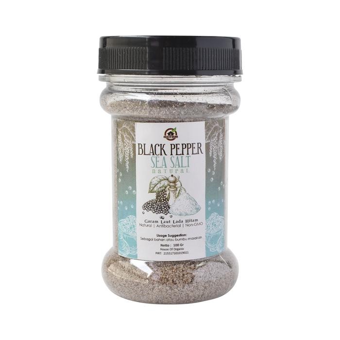 

House Of Organix Black Pepper Sea Salt Garam Laut Lada Hitam 100 Gr bumbu rempah penyedap parsley