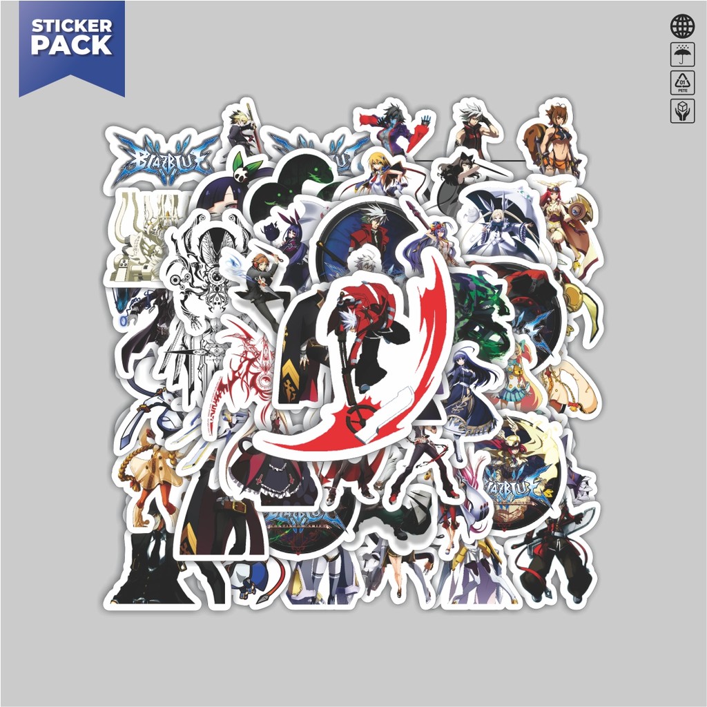 

[100PCS]Stiker Pack Stiker Game Series Blaz Blue Karakter Mix 1 Aesthetic Vinyl Anti Air Dekorasi Sticker Laptop Buku Journal Koper Helm Casing HP Gitar Helm Skateboard