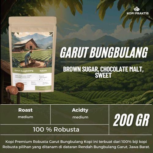 

ROASTED BEANS ROBUSTA GARUT BUNGBULANG 200 GR | BIJI KOPI SANGRAI | Coffee - GILING HALUS
