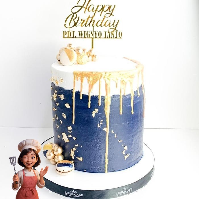 

Kue Ulang tahun/Birthday Cake/Kue Ultah Blue/Kue aesthetic/Kue Birthday jakarta Catering Malang DMT